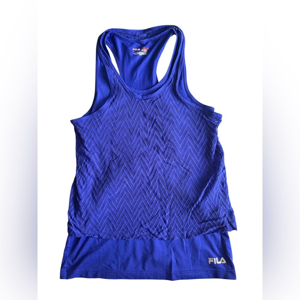 FILA Sport Women's Vibrant Blue Chevron Tank Top